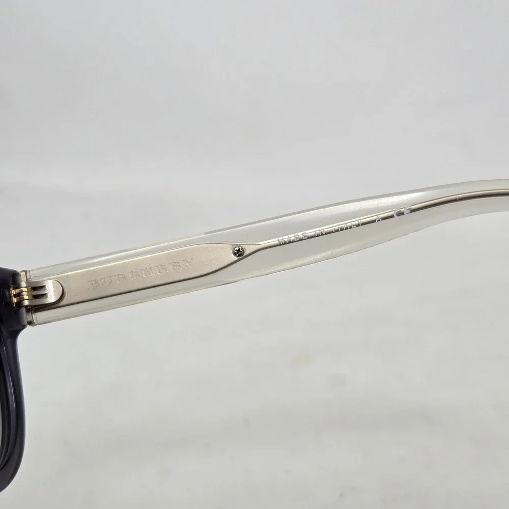Burberry B 4210 3544/8G Grey Transparent Cat Eye Sunglasses Made in Italy